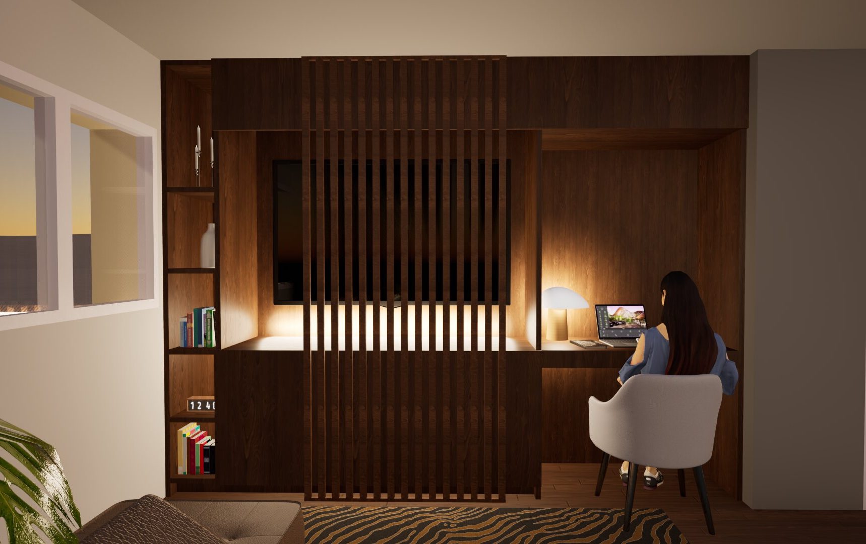 Meuble sur-mesure salon appartement Paris