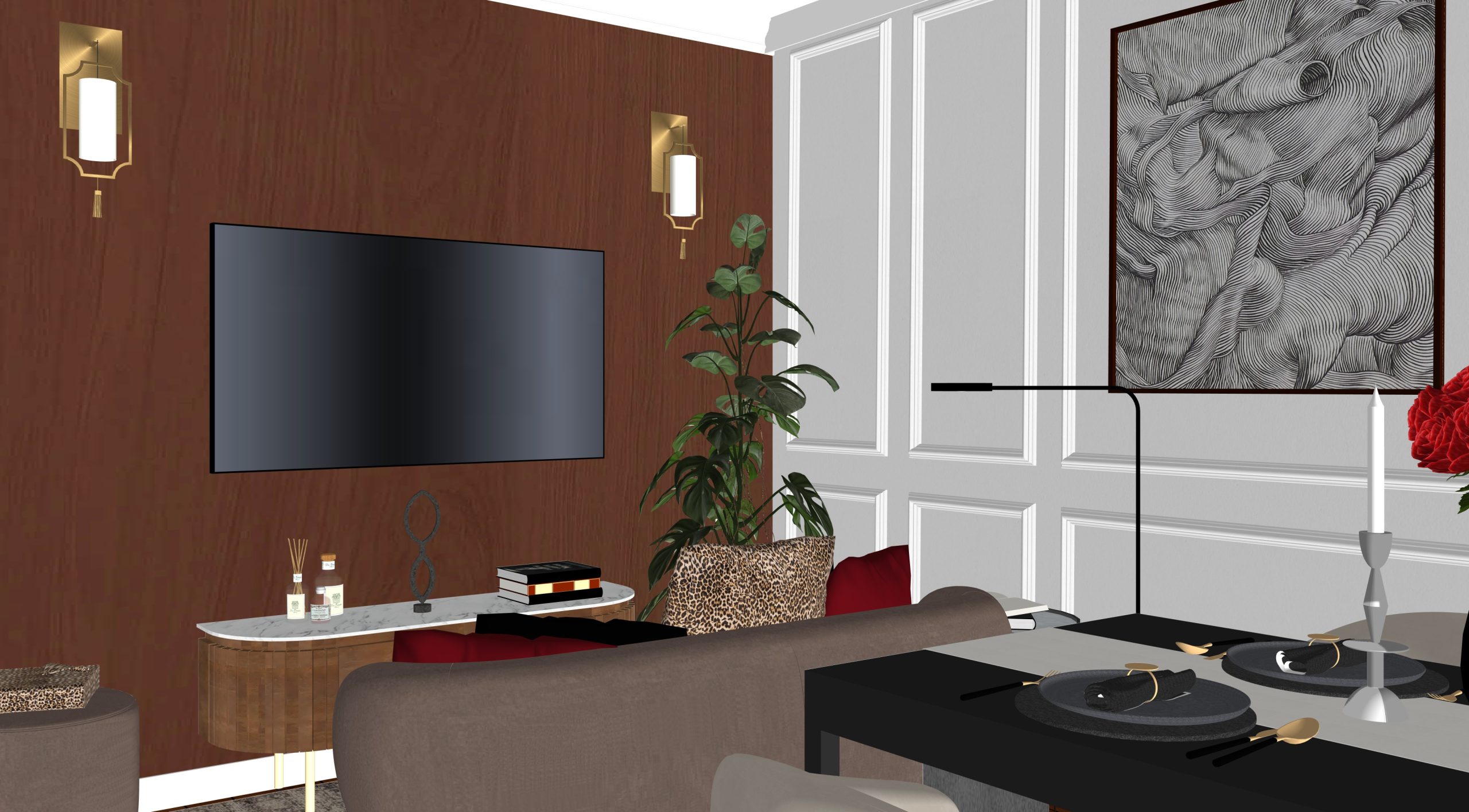 Décoration salon et entrée, appartement Corbeil-Essonnes